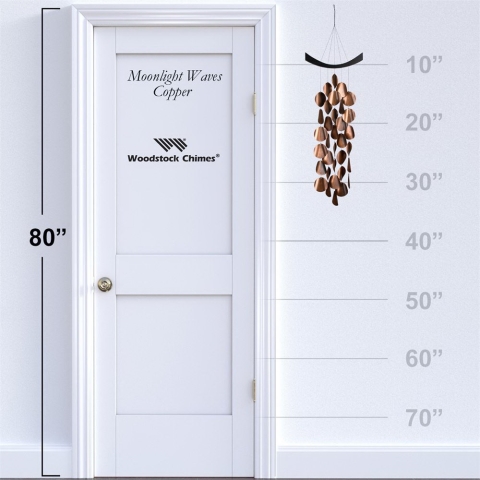 Woodstock Chimes MW Wind Chime, Moonlight Waves, Ash Wood/Steel, Black, Antiqued Copper - Image 3